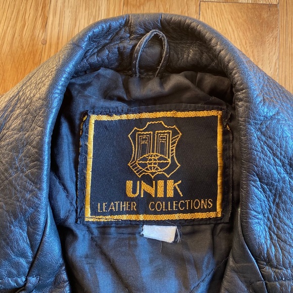 UNIK Black leather biker jacket - Picture 4 of 6